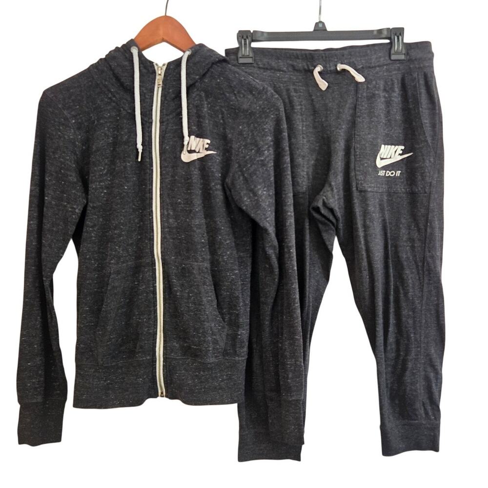 Nike Athleisure Sporty Casual DarkGray Sweatsuit Loungewear Organic Cotton Small